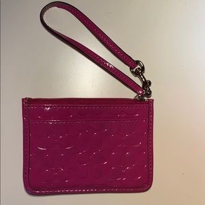 COACH faux leather engraved logo wallet